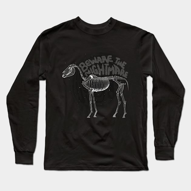 Beware the Nightmare Long Sleeve T-Shirt by artofannabellepullen